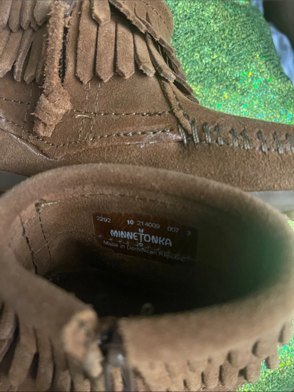 Minnetonka Kids Brown Suede Fringe Moccasins